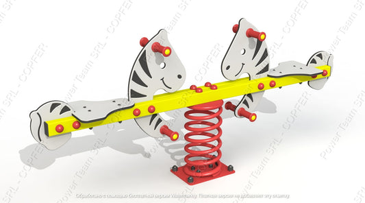 Rocker on double helical spring 